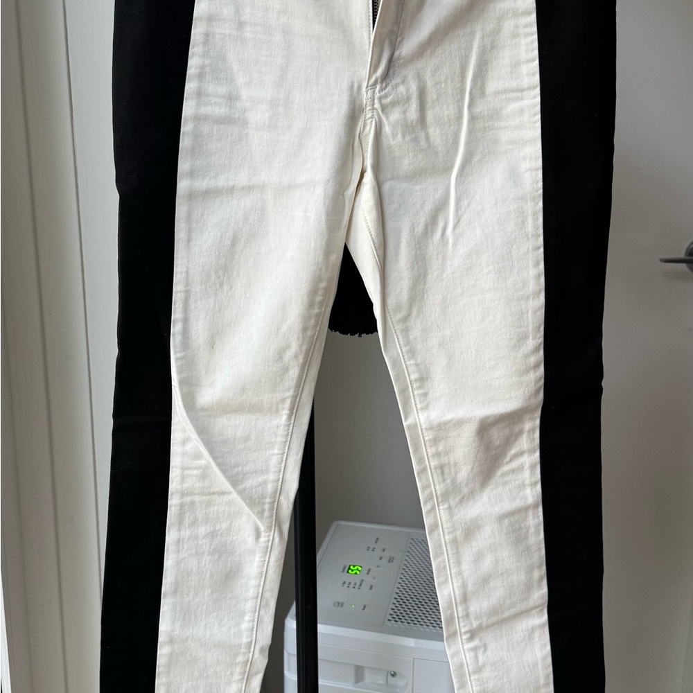 Black and White Colorblock Pants